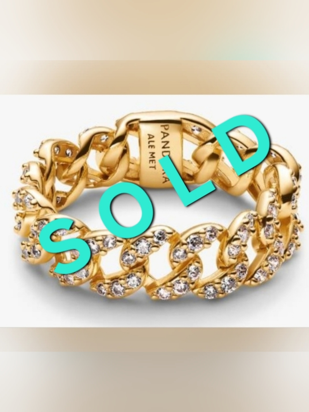 Gold-Tone Women’s Link Ring Bracelet Size 9